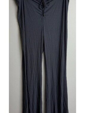 SKIMS Ribbed Wide Leg Lounge Pants Size 3X Dark Gray Drawstring Women’s
